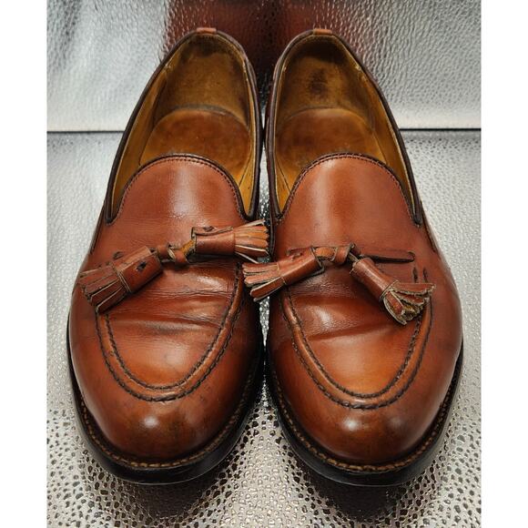 Alden Tassel Loafers 662 Shoes 8AA /B Brown Calfskin Pre-owned See Pictures main image 6